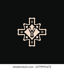 Initial letter Y logo. unique tribe ethnic ornament ancient emblem