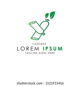 Initial letter Y logo vector design template with white background and shades of green color. Can be used for company logo or symbol