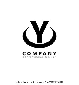 Initial letter Y logo vector design template. Black letter isolated on white background. Can be used for company logo or symbol