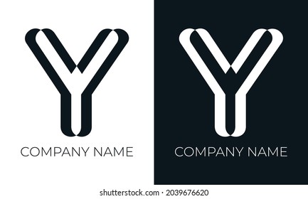 Initial letter y logo vector design template. Creative modern trendy y typography and black colors.