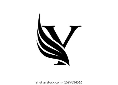 Initial letter Y logo and wings symbol. Wings design element,  initial Letter Y logo Icon, Initial Logo Template