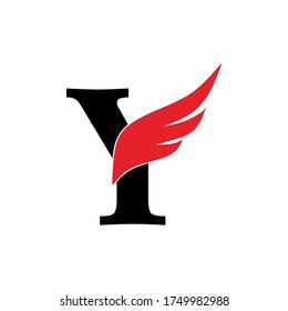 Initial letter 'Y' logo and wings symbol. Wings design element, initial Letter 'Y' logo Icon, Initial Logo Template