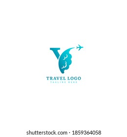Initial letter Y logotype. Minimalist traveling logo concept, fit for adventure, vacation agency, tour business or traveling agent. Illustration vector logo.