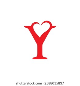 initial letter y with love valentine day