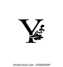 initial letter Y luxury ornament black color