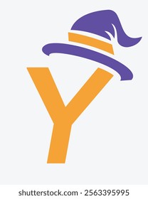 Initial Letter Y Magic Hat Logo Design Concept For Magic Fantasy Symbol