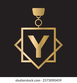 Initial Letter Y Medal Logo Symbol Vector Template