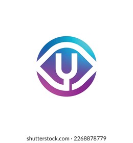 Initial letter Y modern eye vision logo