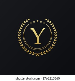 letra inicial Y modelo de logotipo de diseño de icono de luz solar