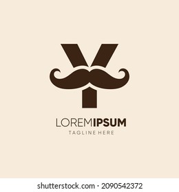 Initialbuchstabe Y Mustache Logo Design Vektorsymbol Grafik-Emblem-Illustration