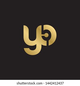 Initial letter y o linked lowercase logo design template elements. Gold letter Isolated on black  background. Suitable for business, consulting group company.