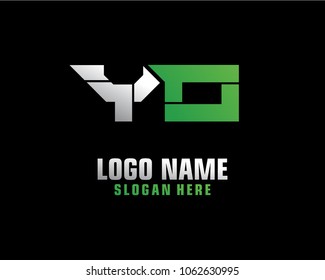 Initial letter Y O logo template vector
