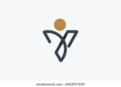 elemento de diseño del logotipo de letra inicial y personas