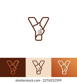 Initial Letter Y Pet Cat Logo of Kitty Animal Cats veterinary shop icon symbol veterinarian clipart vector