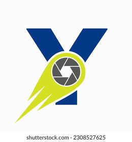 Initial Letter Y Photography Logo Camera Lens Concept. Photography Symbol Template