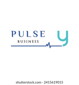 Initial Letter Y Pulse Icon Logo Design Template