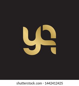Initial letter y q linked lowercase logo design template elements. Gold letter Isolated on black  background. Suitable for business, consulting group company.