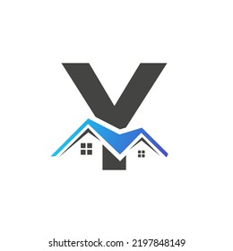 Initial Letter Y Real Estate Logo With House Building Roof  For Investment and Corporate Business Template