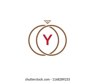 Initial Letter Y Ring Diamond Icon Vector Logo Template Illustration Design