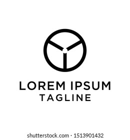 initial letter Y Round logo template