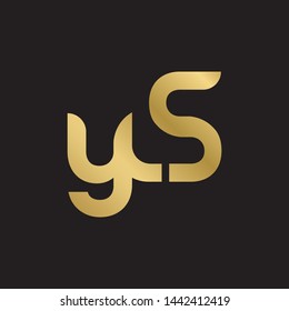 Initial letter y s linked lowercase logo design template elements. Gold letter Isolated on black  background. Suitable for business, consulting group company.