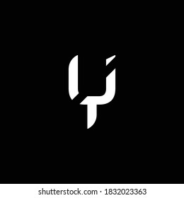 Initial Letter Y With Slices effect in black and white color.