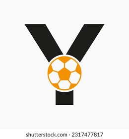 Initial Letter Y Soccer Logo. Football Logo Design Vector Template