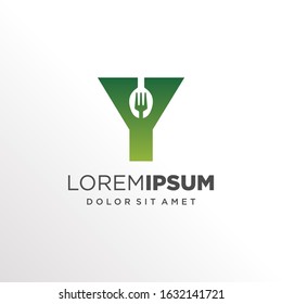 Initial Letter Y with Spoon and Fork Logo Design