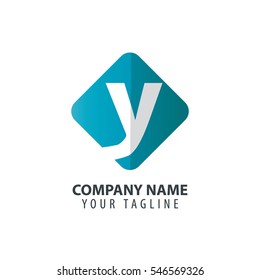 Initial Letter Y Square Flat Logo