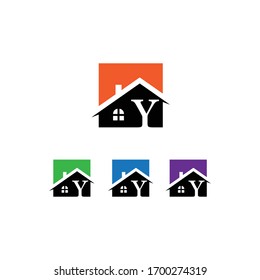 initial letter y square real estate logo