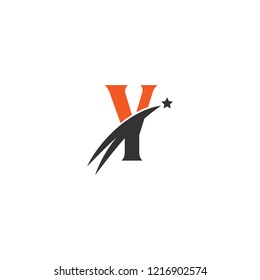 Initial Letter Y Star Logo Design with Swoosh for Finance, Business Company, Simple Flat