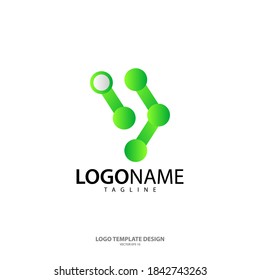 Initial letter y technology logo template design isolated on white background