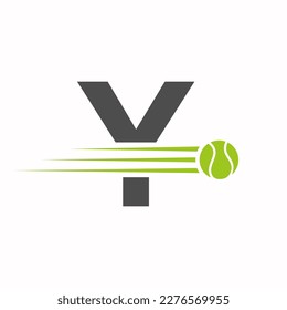 Initial Letter Y Tennis Logo. Tennis Sports Logotype Symbol Template