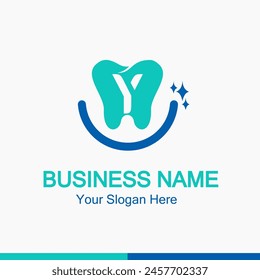 Anfangsbuchstabe Y mit Zahnlinien-Kunstsymbol für Dental Health Care und Dental Clinic, Dentistry Business Logo Idea Vorlage	