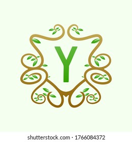 initial letter Y tree icon design logo template