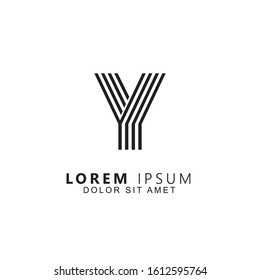 Initial letter y uppercase modern logo design template elements. Black letter isolated on white background. Suitable for business, consulting group company.