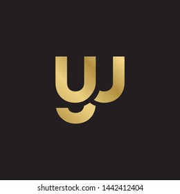Initial letter y w linked lowercase logo design template elements. Gold letter Isolated on black  background. Suitable for business, consulting group company.