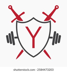 Initial Letter Y Warrior Logo Design Concept For Security, Safety and Defense Symbol 