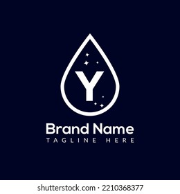 Initial Letter Y Wash Logo, Drop and Wash Combination. Drop logo, Wash, Clean, Fresh, Water Template