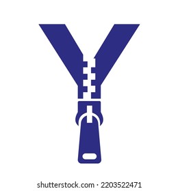 Initial Letter Y Zipper Logo For Fashion Cloth, Embroidery and Textile Symbol Identity Vector Template