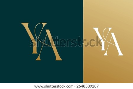 Initial letter YA AY logo design vector illustration for couple, wedding, and business