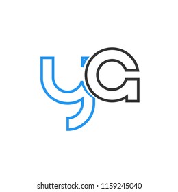 Initial letter YA line logo design template