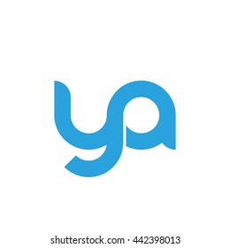 initial letter ya linked round lowercase logo blue