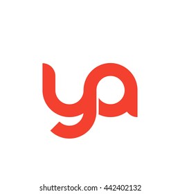 initial letter ya linked round lowercase logo red