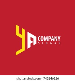Initial Letter YA Linked Triangle Design Logo