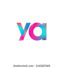 Initial Letter YA Logo Lowercase colorful design, Modern and Simple Logo Design.
