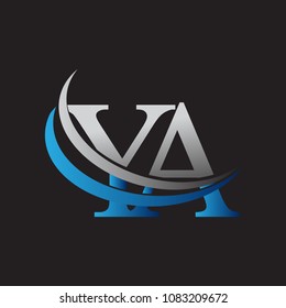 initial letter YA logotype company name colored blue and grey swoosh design. vector logo for business and company identity.
