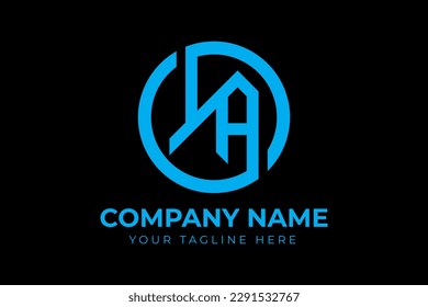 Letra inicial YA color azul con el logotipo en minúsculas de círculo enlazado moderno. Plantilla de vectores de diseño de logotipo YA inicial. Ilustración vectorial del logotipo comercial de la carta creativa YA