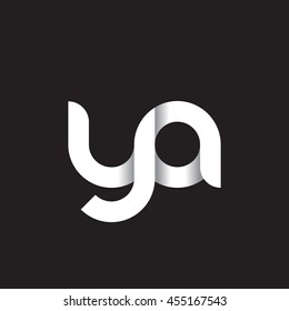 initial letter ya modern linked circle round lowercase logo white black