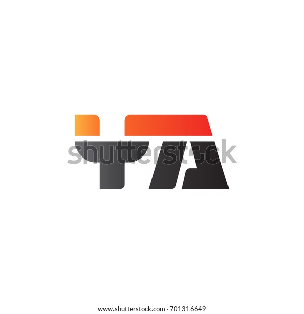 Initial letter YA, straight linked line bold logo,\
gradient fire red black\
colors